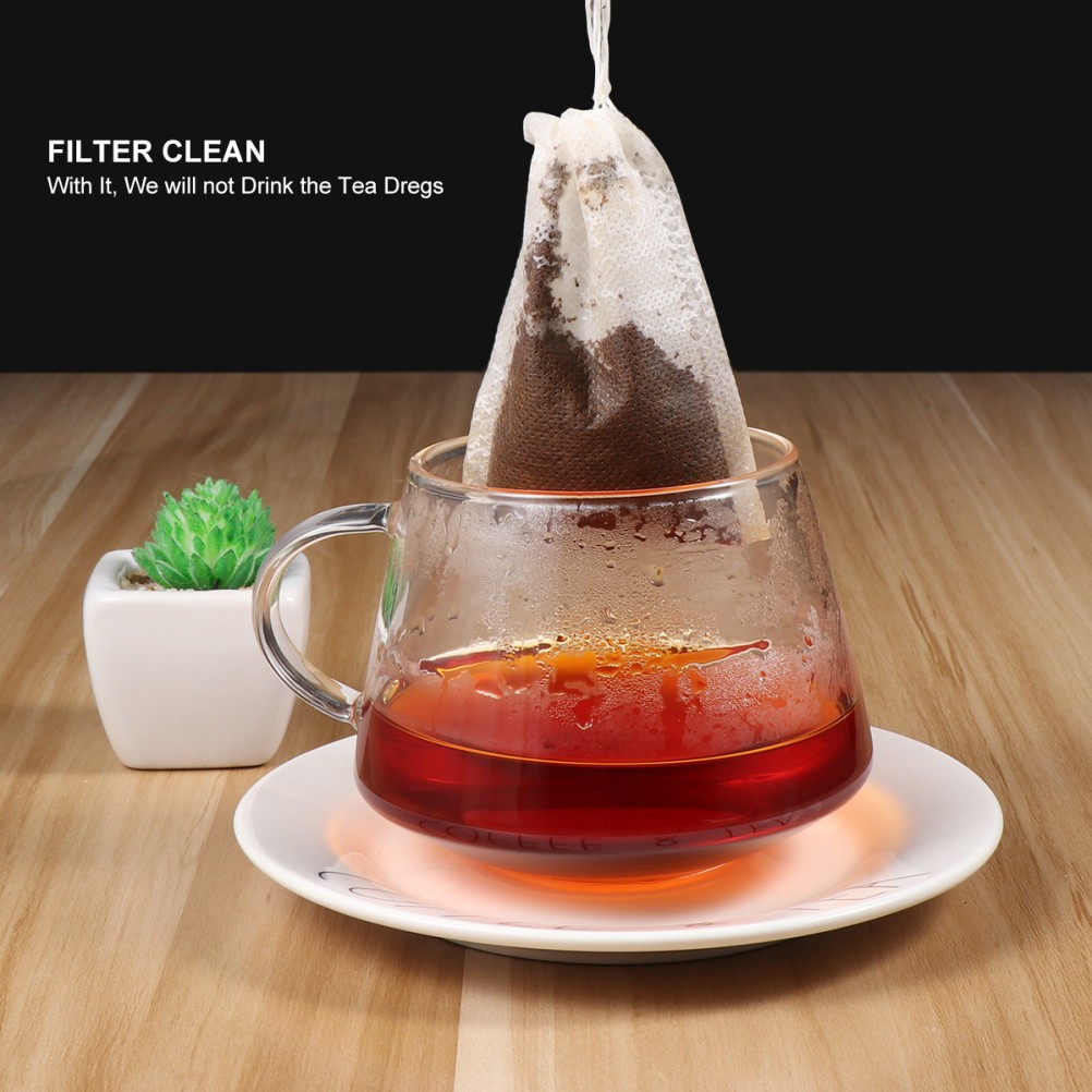 100 Pcs Non Woven Drawstring Tea Bags Empty Filter Bags for Loose Leaf Tea