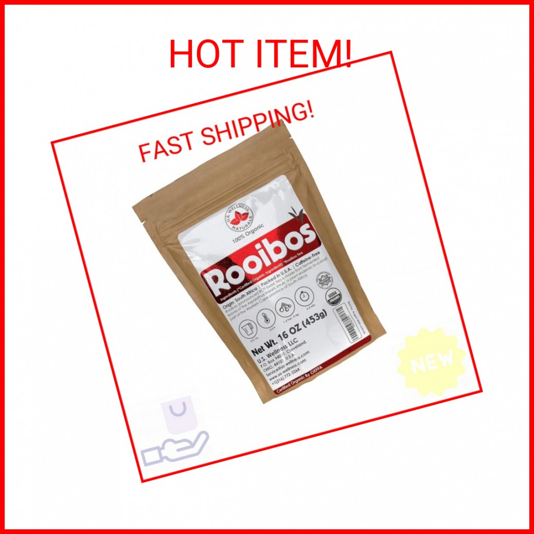 Rooibos Tea 1LB (16Oz) 100% CERTIFIED Organic (USDA seal) | Red Rooibos Loose Le
