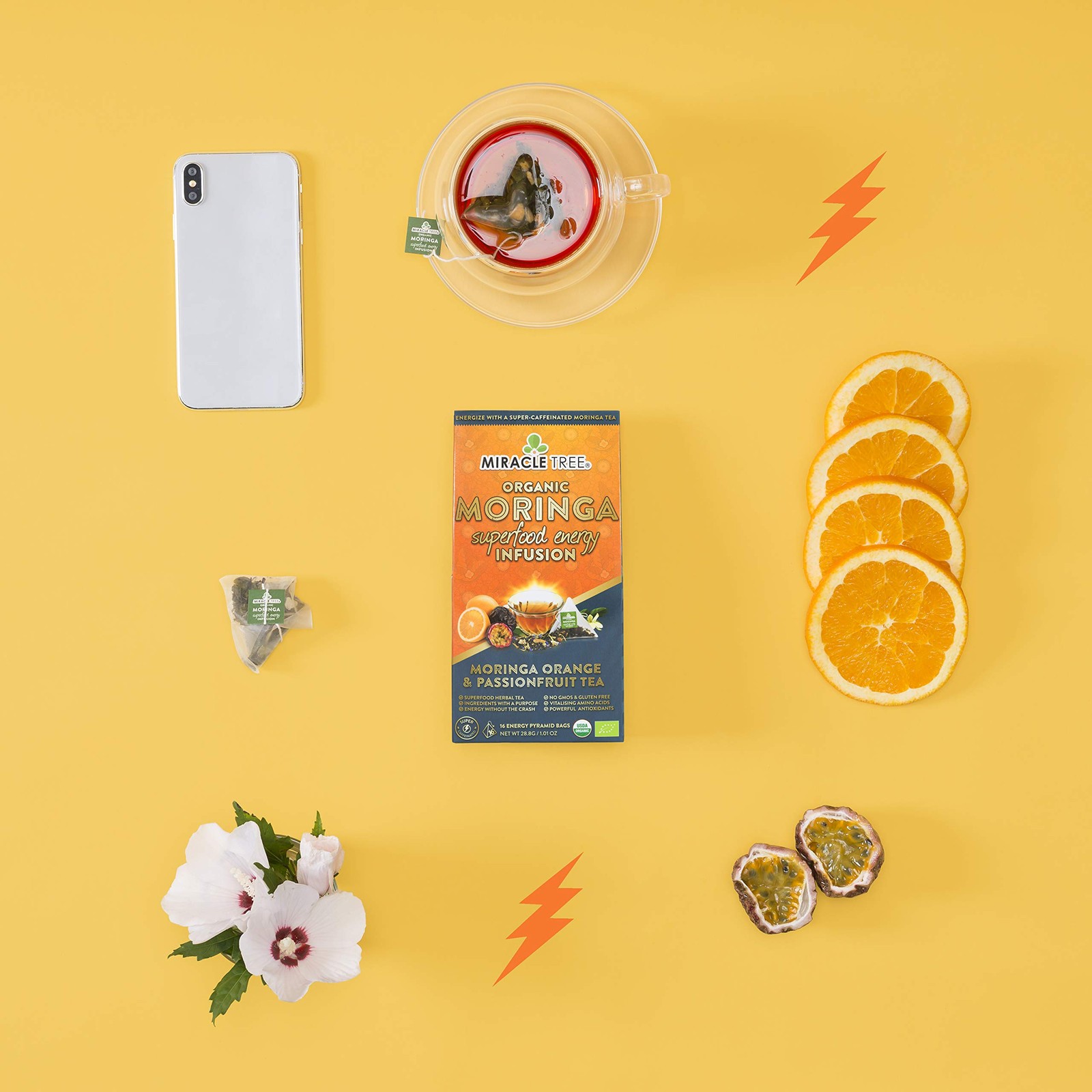 Miracle Tree’s Moringa Energy Tea Orange & Passionfruit | Super Caffeinated …