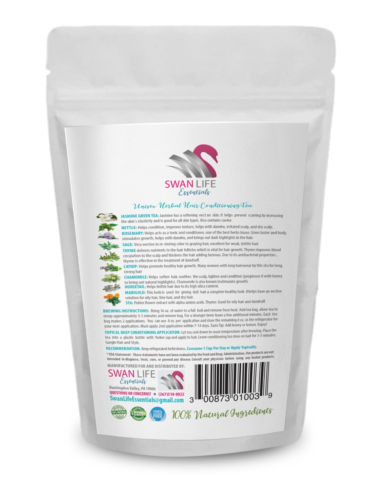 Rosemary Sage Herbal Fortification – HAIR CONDITIONING HERBAL TEA 2 Pack – Rosem
