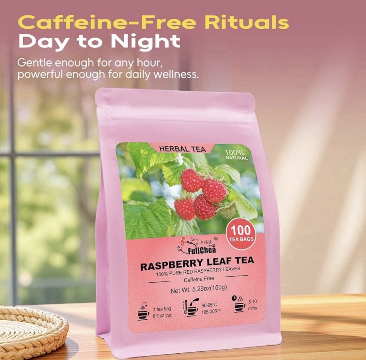 Raspberry Leaf Tea Bag | 2-Pk of 100 Count | Natural Pregnancy Tea for Women