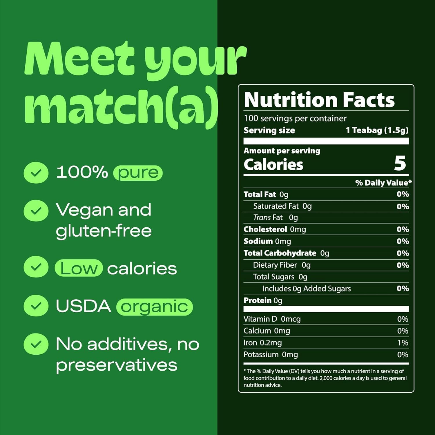 Matcha Teabags Matchadna Certified Organic Matcha Green Tea by – 100 Teabags