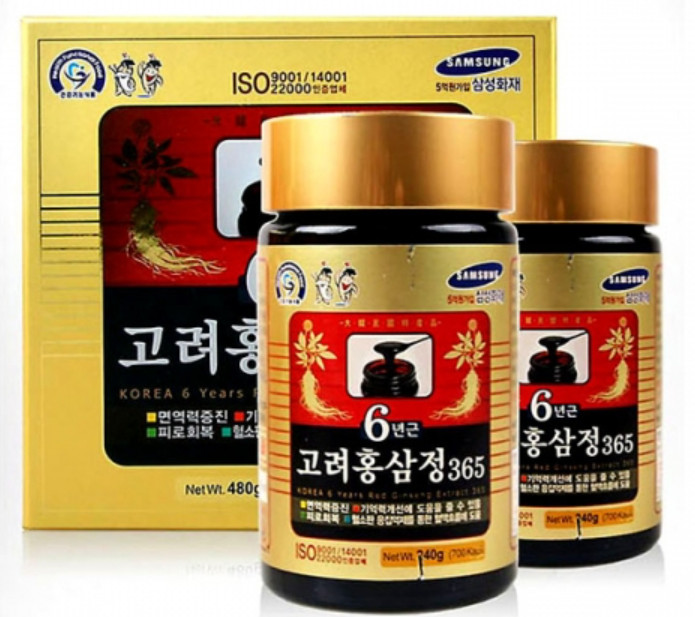 Korean 6 Years Red Ginseng Extract 365, Saponin, Panax 240g x 1eared ginseng tea