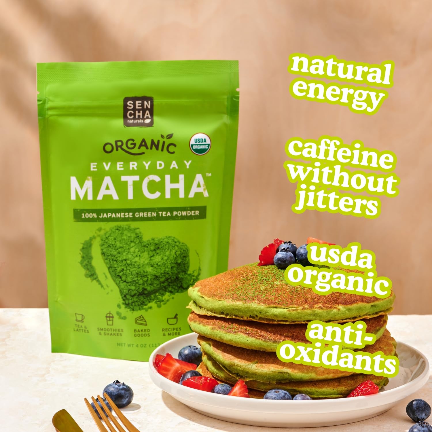 SEN CHA Naturals Organic Everyday Matcha Powder, Authentic Japanese Matcha Green