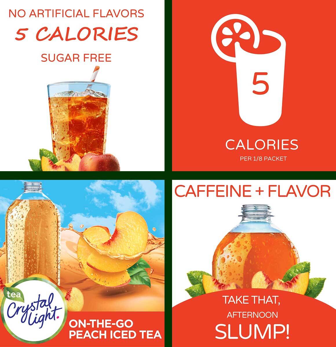Crystal Light Peach Iced Tea Drink Mix – 10 Ct – Pack of 12