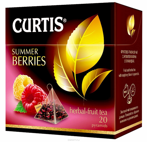 CURTIS Fruit Tea SUMMER BERRIES Herbal Tea 20 Pyramids Caffeine Free