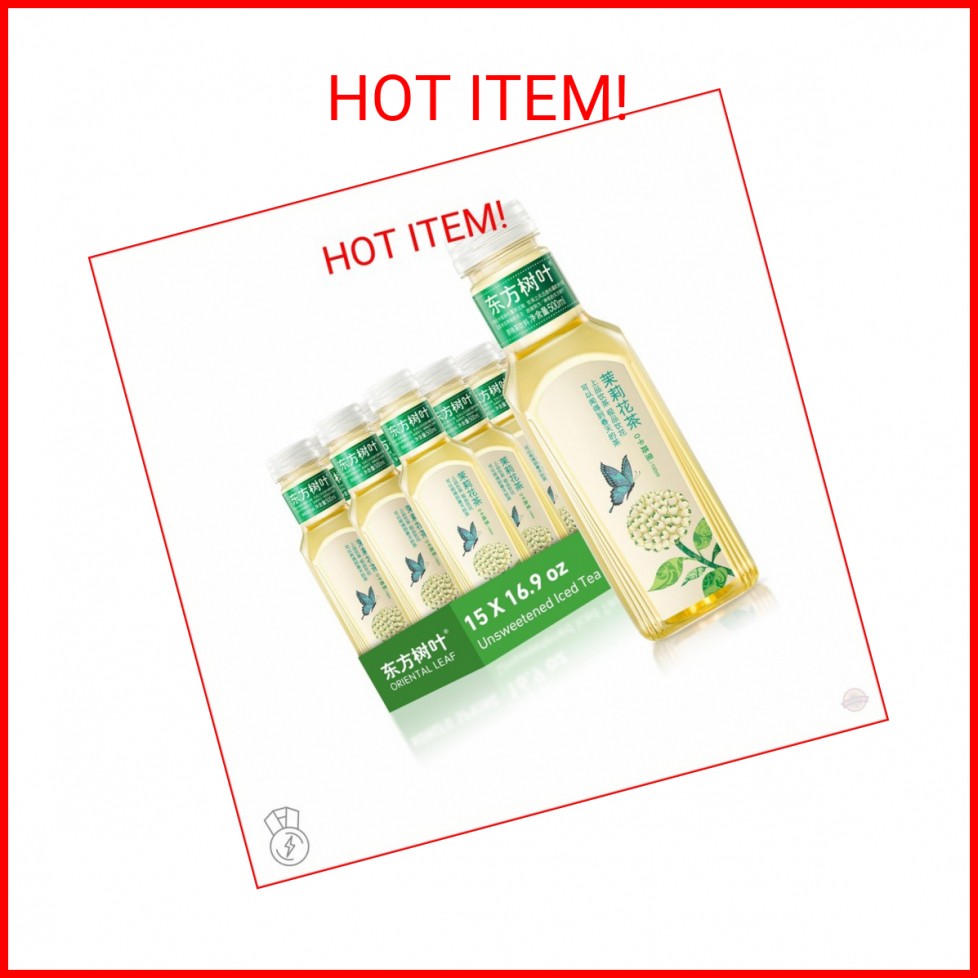 ORIENTAL LEAF Unsweetened Iced Tea – Bottled Jasmine Green Tea, 16.9 FL oz bottl
