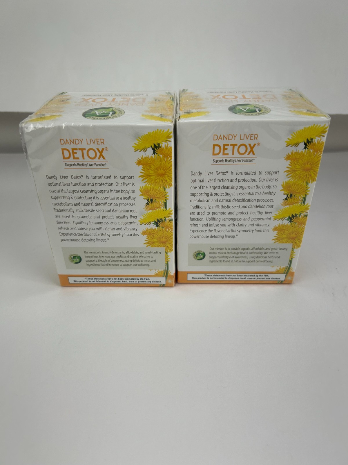 2 Boxes Organic Dandy Liver Detox Tea, 20 Count Each Best By 09/2027