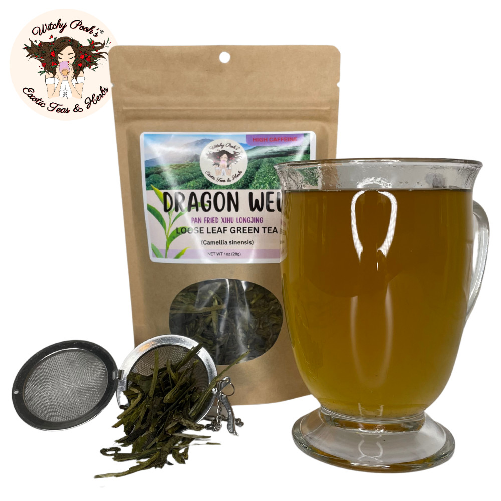 Dragon Well Loose Leaf Green Tea, High Caffeine Equal to Coffee