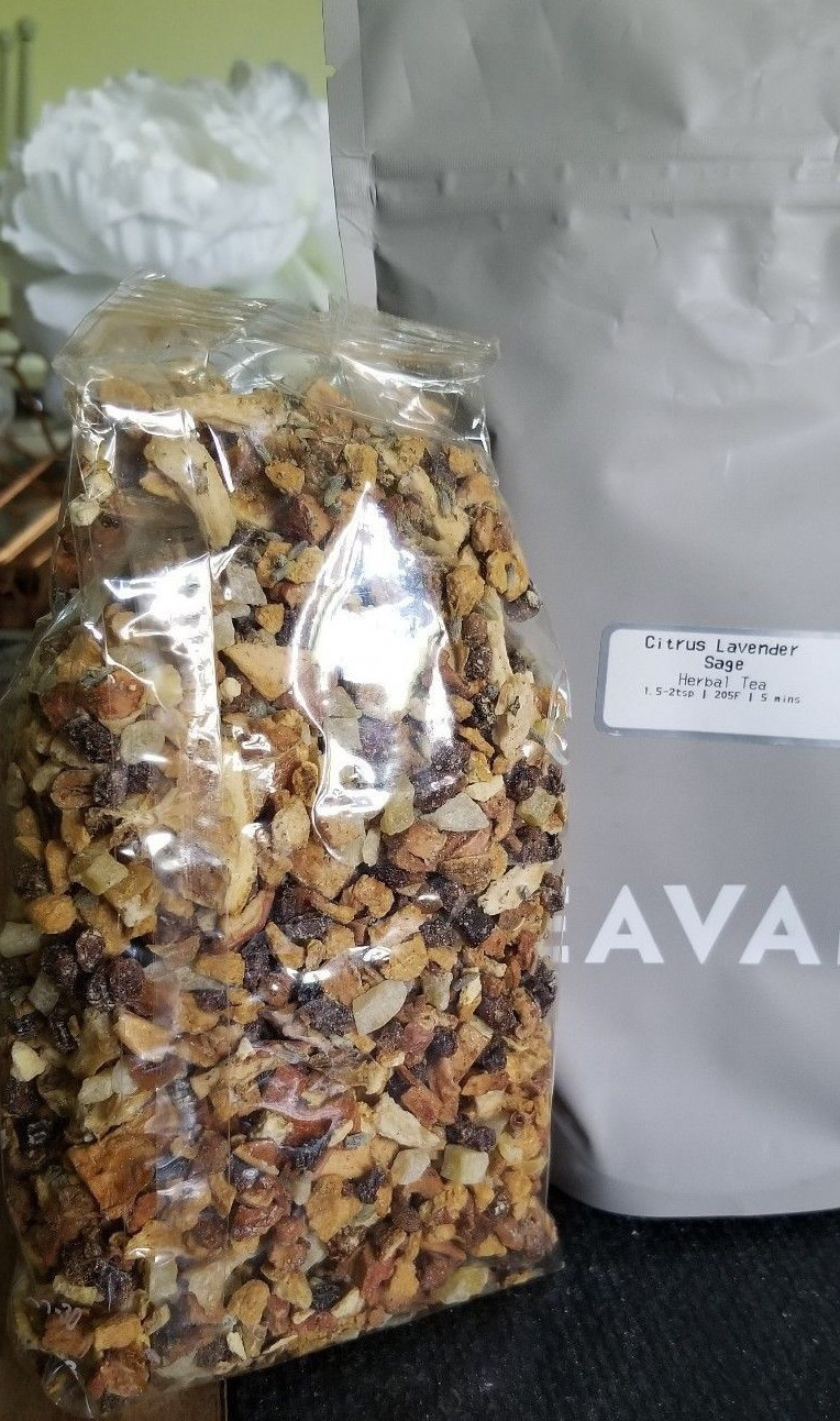 🍊 NEW RARE AMAZING 8 OZ TEAVANA CITRUS LAVENDER SAGE HERBAL TEA SEALED BAG 🌈🍊