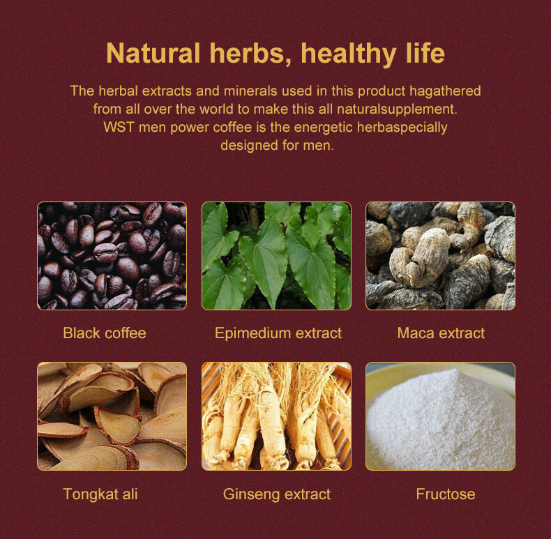 Ginseng Coffee Maca Coffee Men Power Energy Coffee Active Instant Black Coffee