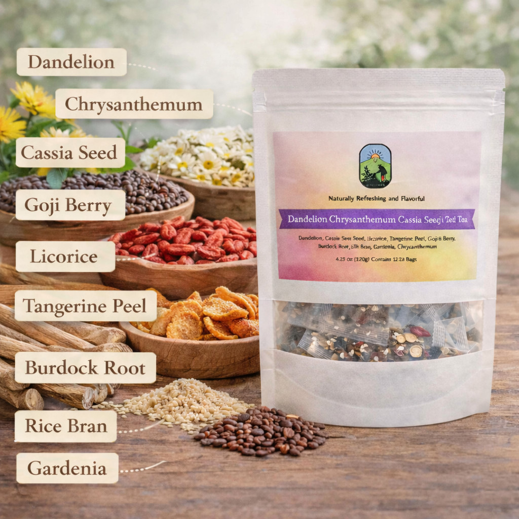 Dandelion Wolfberry Liver Support Tea Cassia Seed Herbal Tea by Vitals Herb
