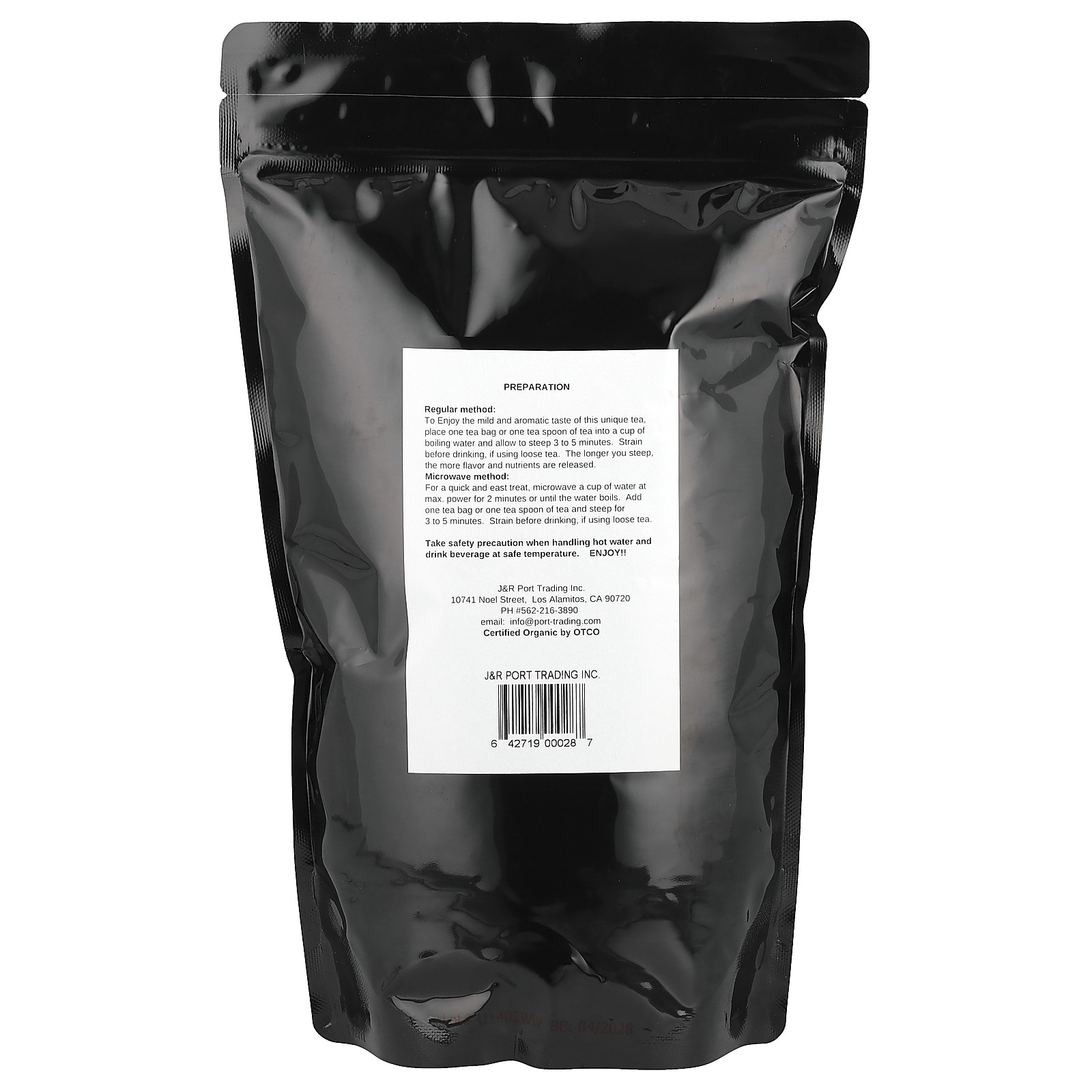 Port Trading Co Organic Green Rooibos Caffeine Free 1 lb 454 g All-Natural,