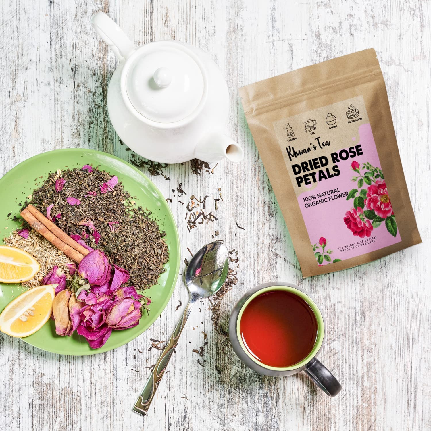 Premium Dried Rose Petals – Plant-based & Edible Flowers for Baking Decoratio…