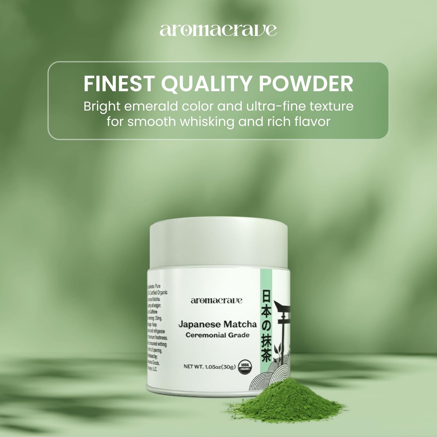 Japanese Matcha Green Tea Powder – Ceremonial Grade – Premium Finely Ground G…