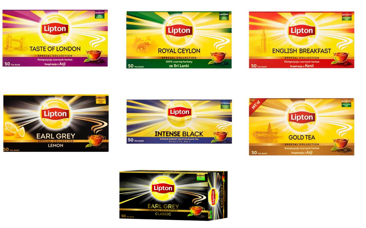 LIPTON BLACK TEA – 50 TEA BAGS – LONDON INDIA CEYLON ENGLISH EARL GREY GOLD TEA