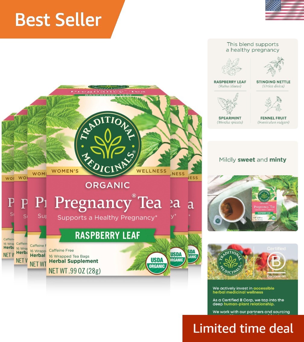 Tea, Organic Pregnancy Tea, Supports a Healthy Pregnancy, Raspberry Leaf, 96 …