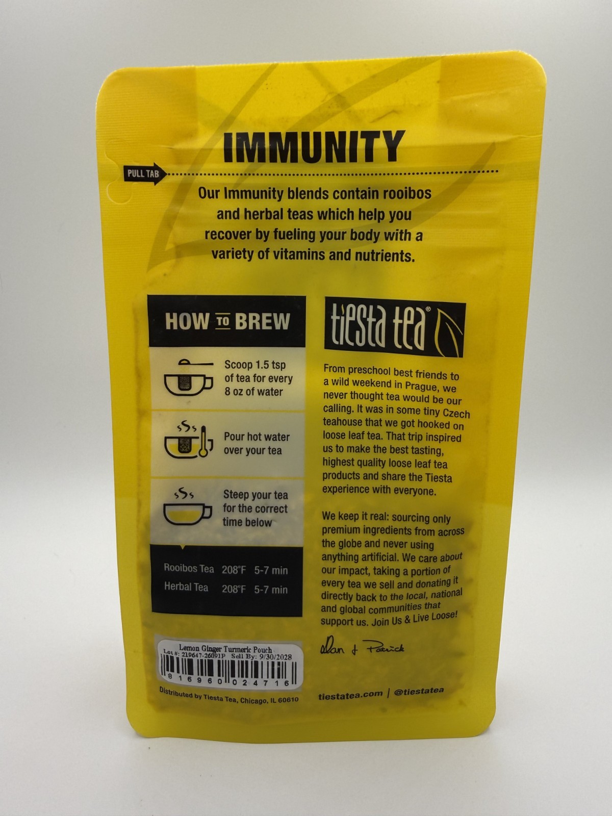 Tiesta Tea Lemon Ginger Turmeric Loose Leaf Herbal Caffeine Free 2.5 oz – New