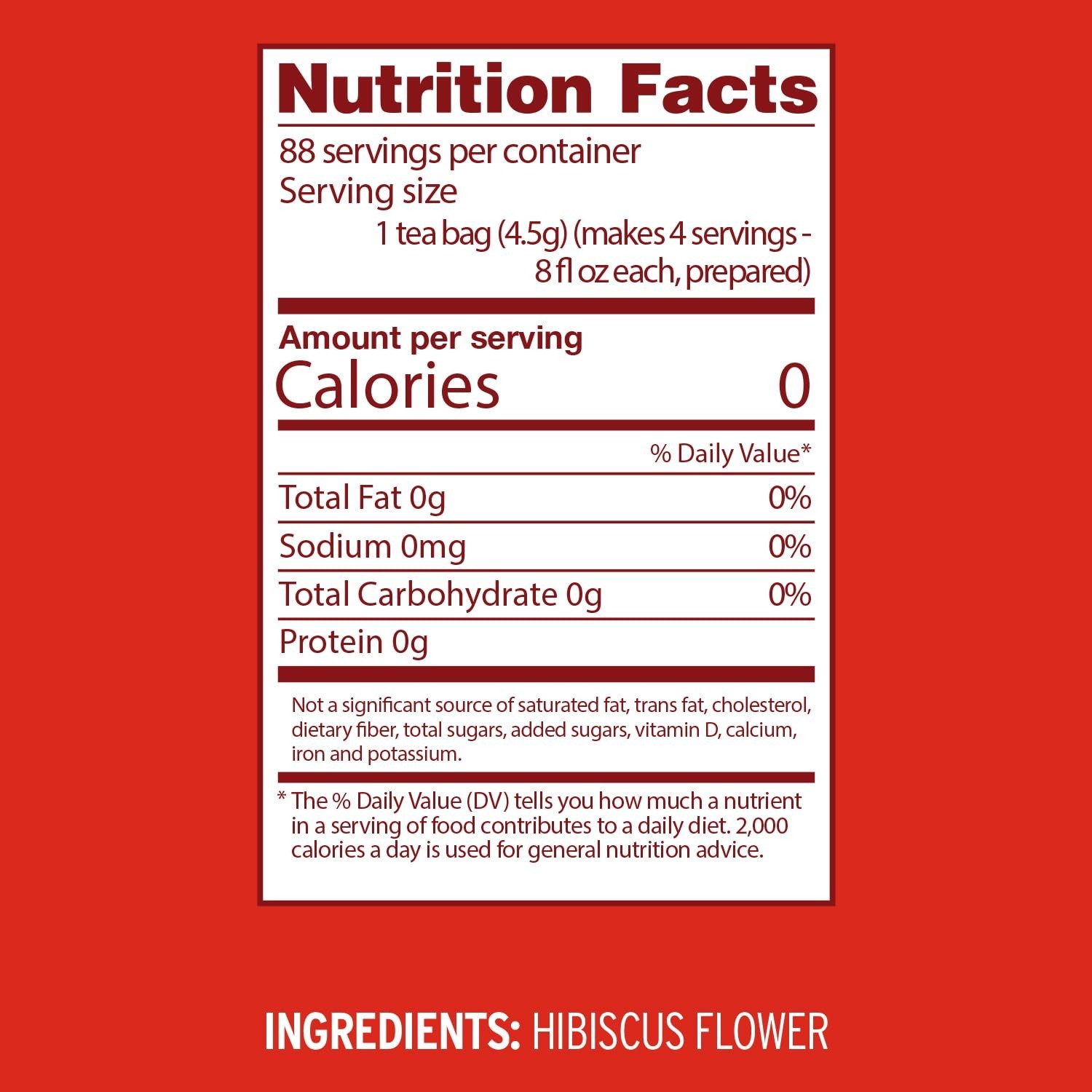 Hibiscus Iced Tea Bags 22 Count Box Herbal Tea Caffeine Free Refreshing