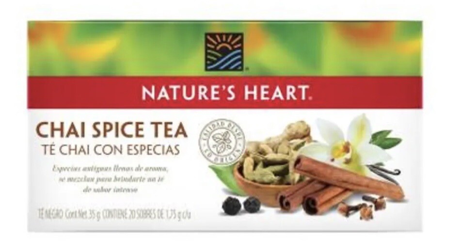 Te Chai Spice sin cafeina natural 20 tea bags Te Negro Canela Jengibre ￼