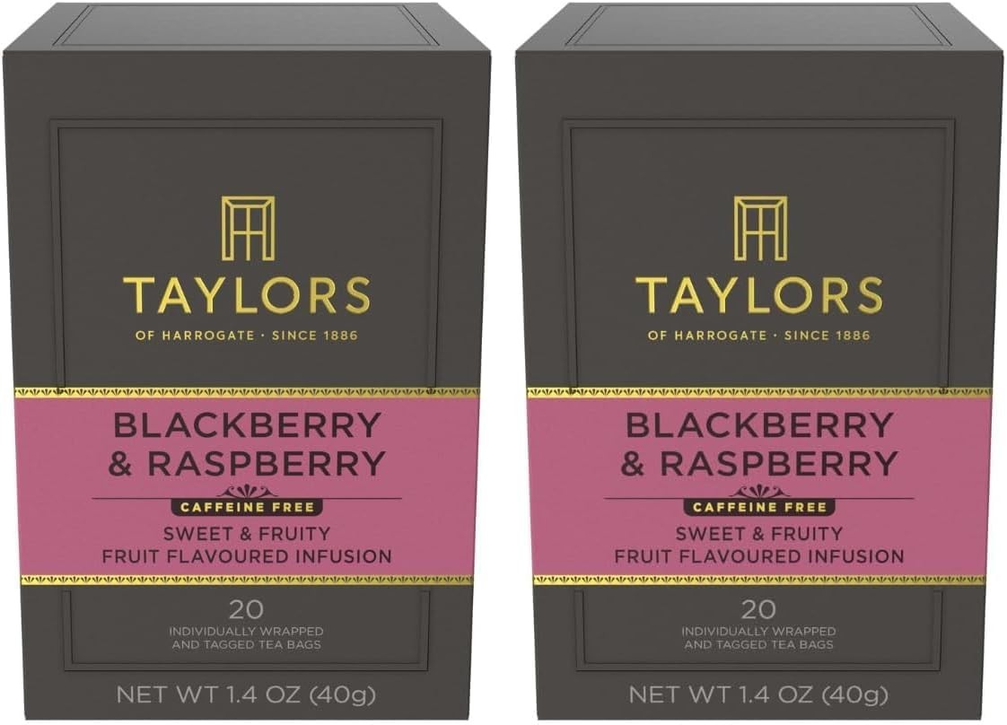 Blackberry & Raspberry, Herbal Tea, Individually Wrapped Bags, Sweet, Tart &