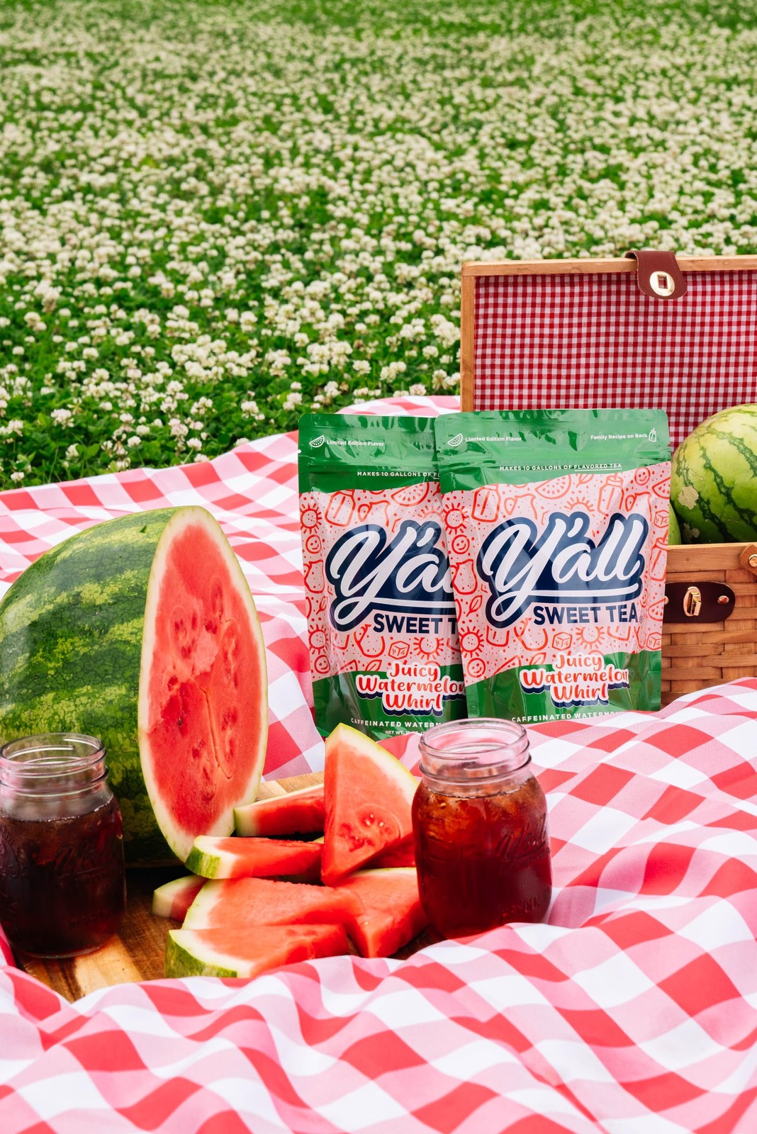 Y’all Sweet Tea Watermelon Flavored Iced Tea Bags One Gallon Size in 10 Gall…