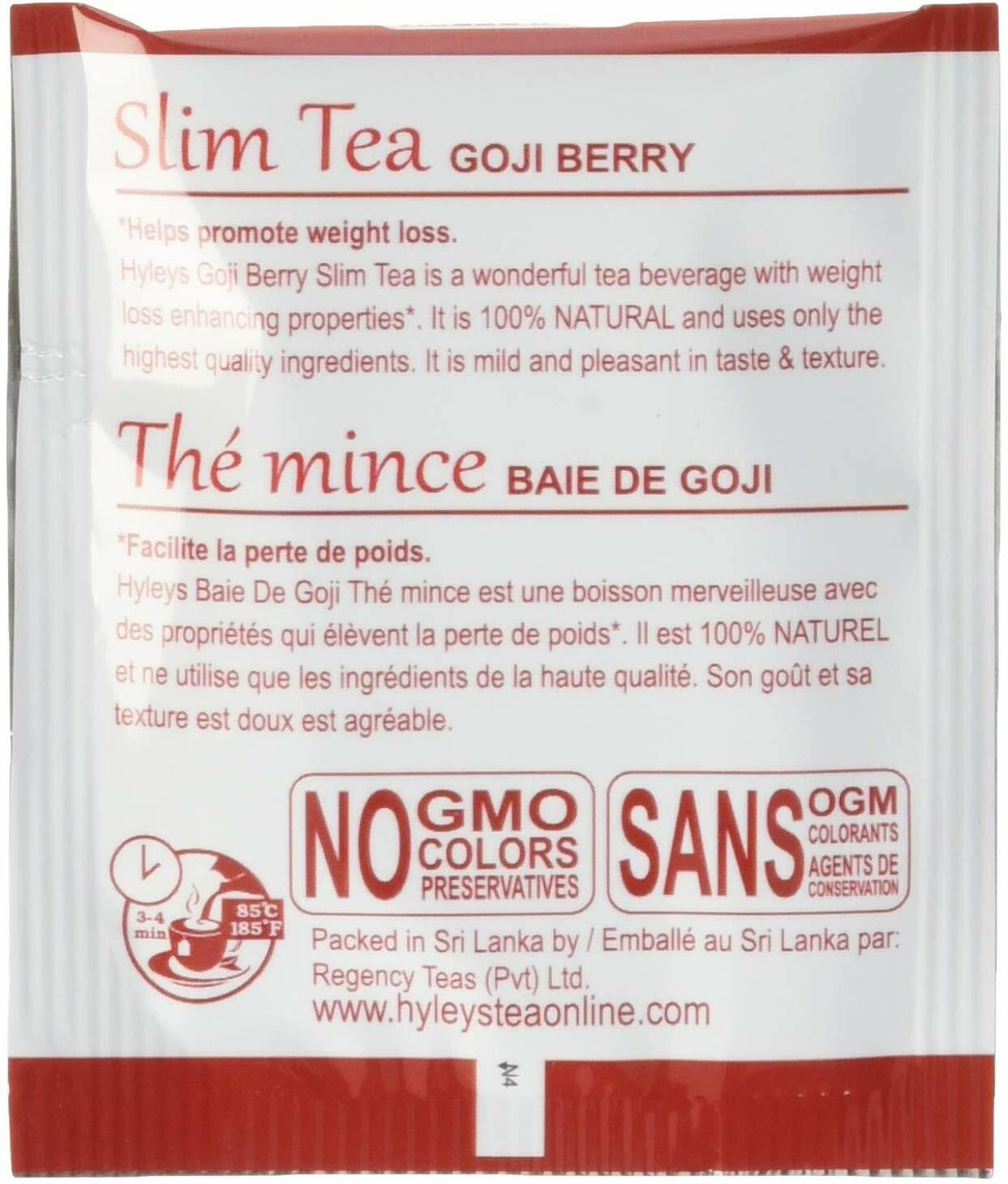 Hyleys Tea Slim Tea, Goji Berry, 1.32 Ounce 25 Tea Bags
