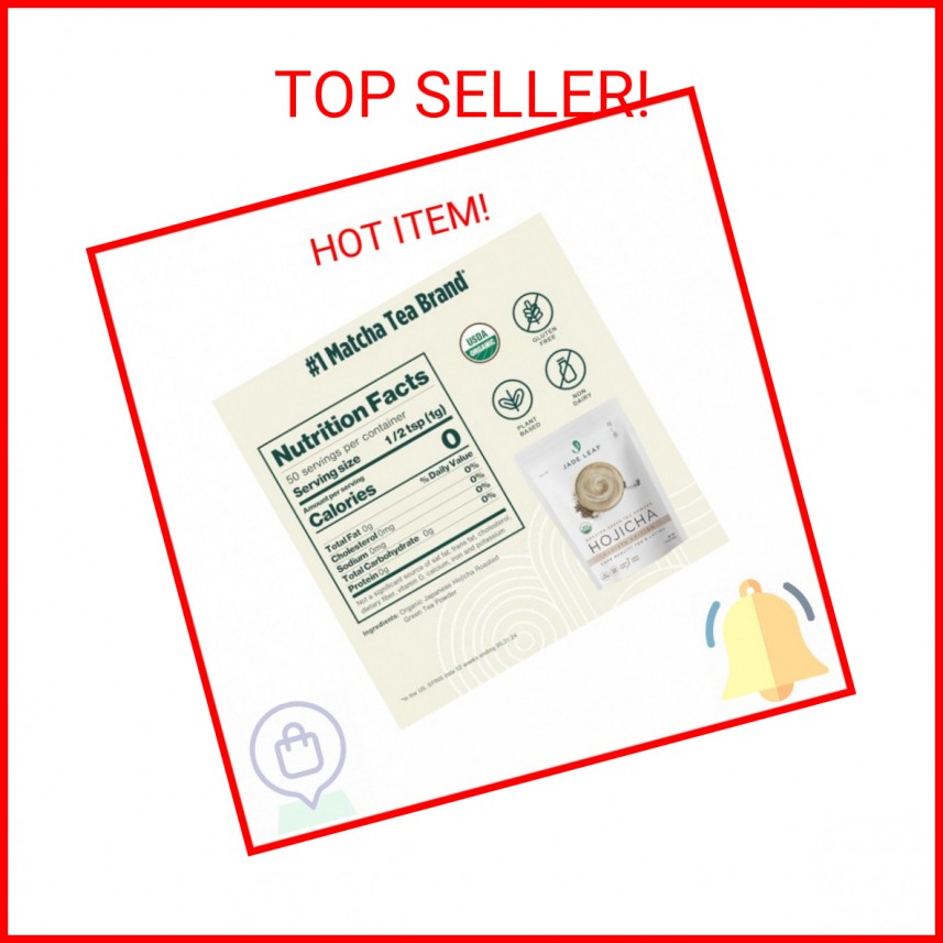 Jade Leaf Matcha Organic Japanese Hojicha Powder, Roasted Matcha Green Tea Powde