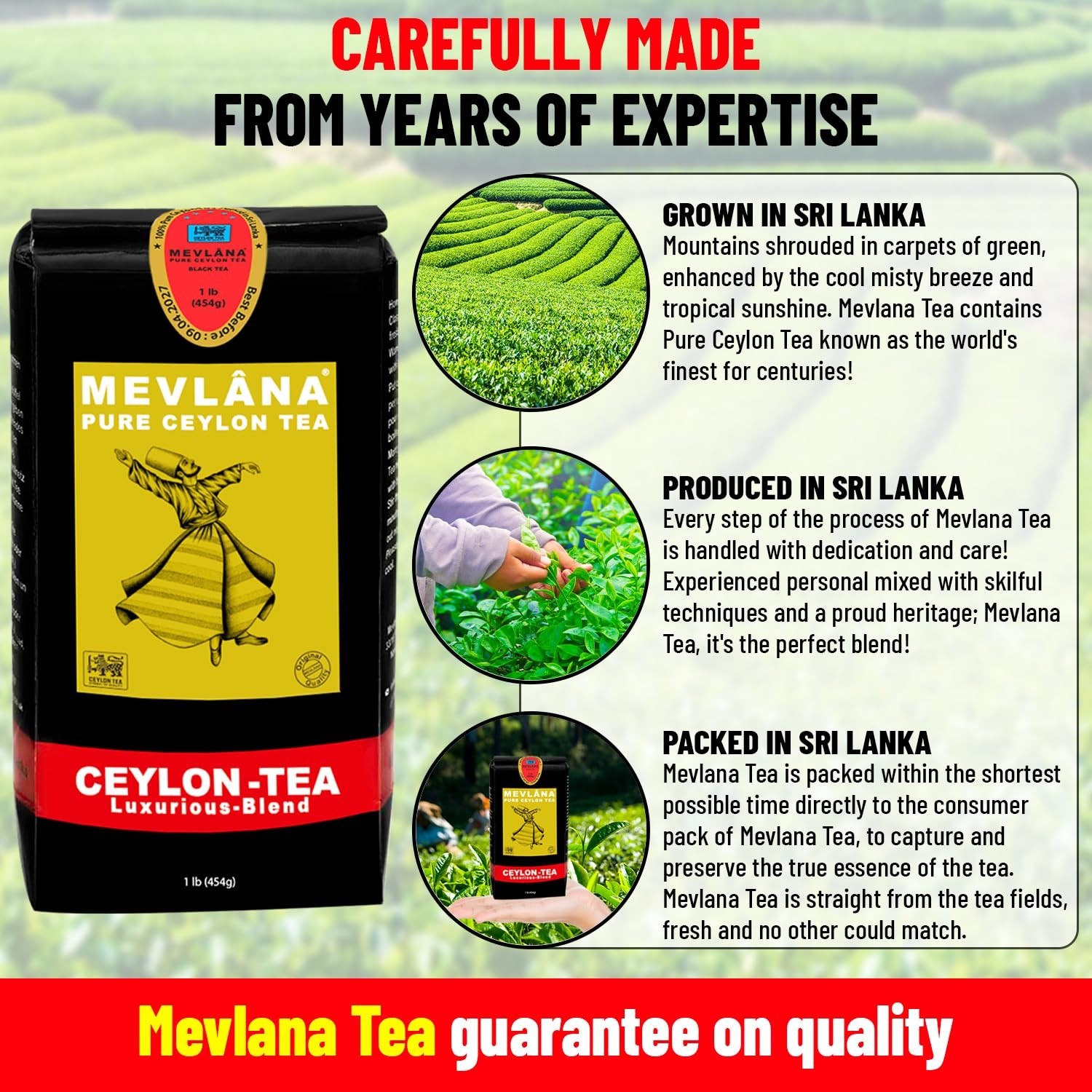 Ceylon Tea, Loose Leaf, 1 Lbs – Best Ceylon Black Tea Leaves from Sri La