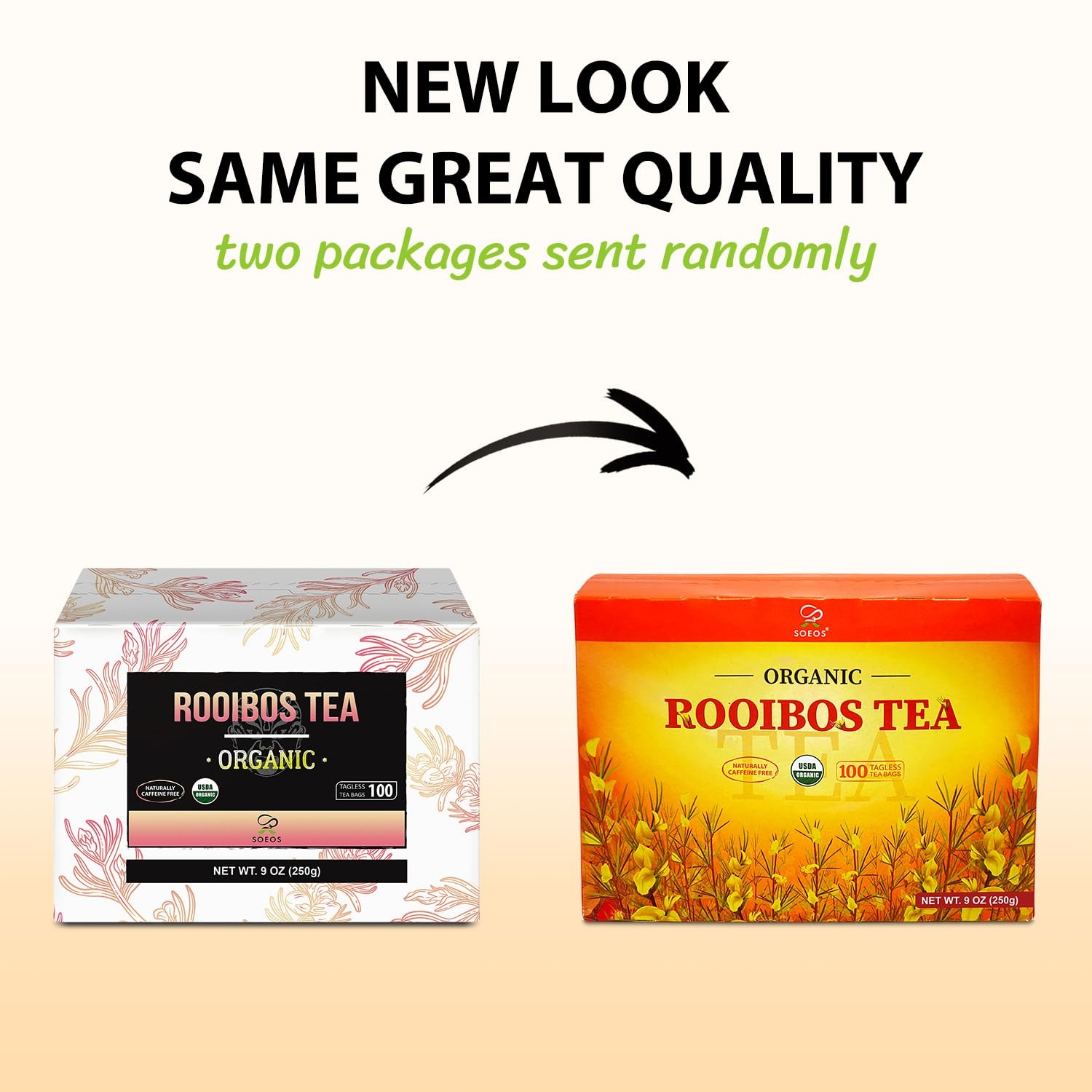Soeos Organic Rooibos Tea, 100 Teabags, Naturally 100 Count (Pack of 1)