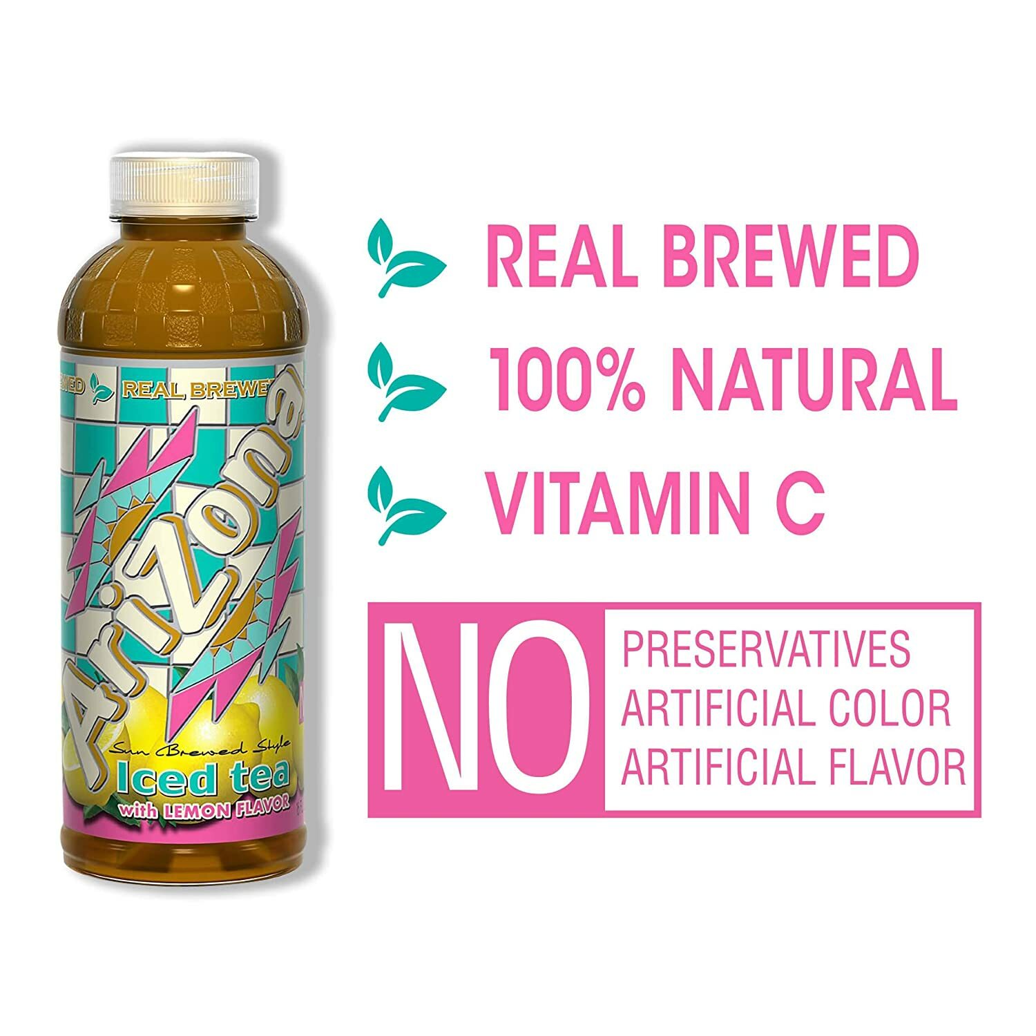Arizona Tea, Premium Brewed Lemon Bottled Tea, 16 Fl Oz (Pack of 12) Free Ship