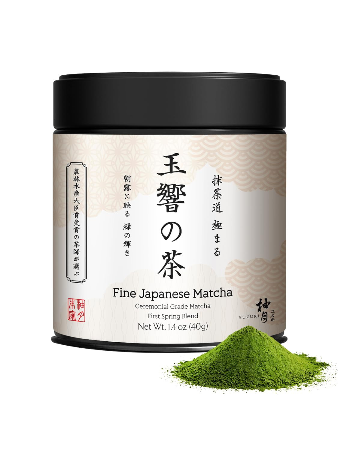 YUZUKI Authentic Japanese Matcha, First-Harvest Ceremonial Grade Matcha Green Te