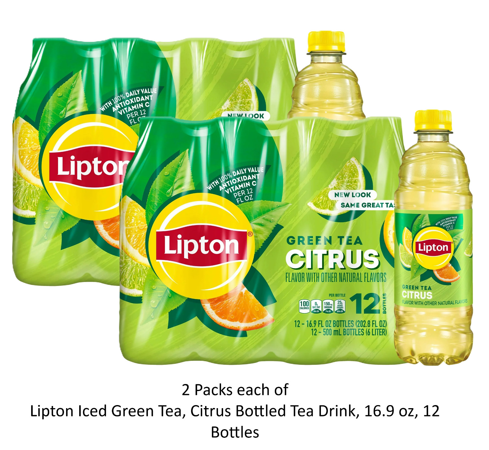 Lipton Diet Green Tea Citrus Iced Tea, Bottled Tea Drink, 16.9 fl oz, pack of 24
