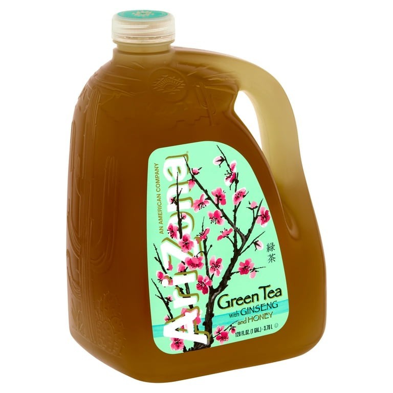(2 pack) AriZona Green Tea with Ginseng and Honey, 128 fl oz