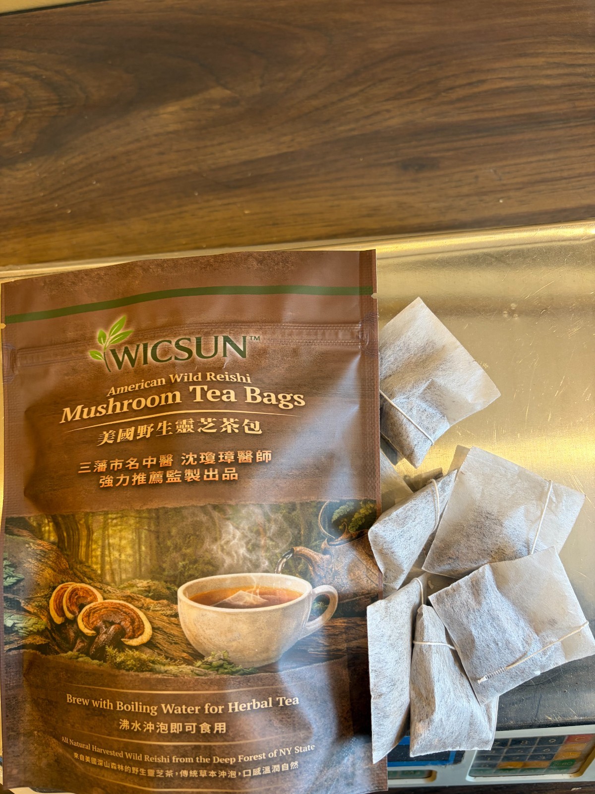 American Wild Reishi Mushroom Tea Bags – 2g x 30 Bags – Harvested in Upstate NY