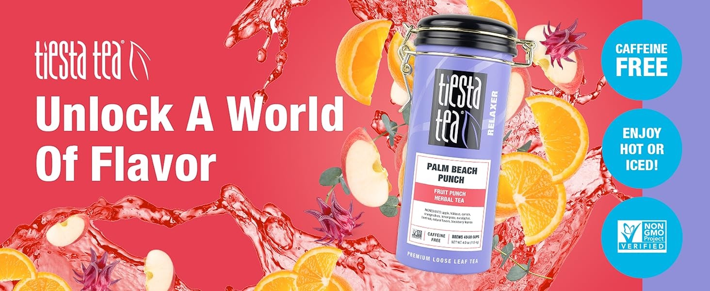 Palm Beach Punch, Loose Leaf, Fruit Punch Herbal Tea, Caffeine-Tropical Blend
