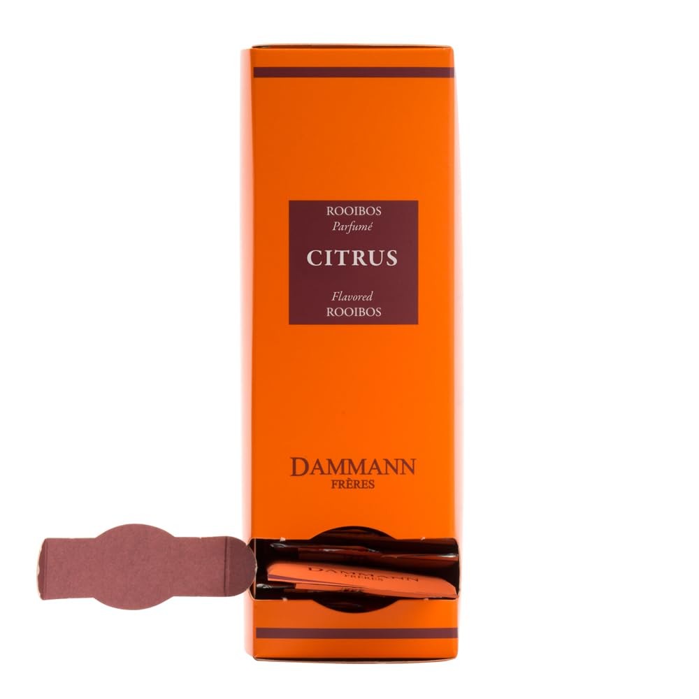 Dammann Freres Sachets, Rooibos Citrus Tea Bags, Premium Gourmet, Notes of Le…