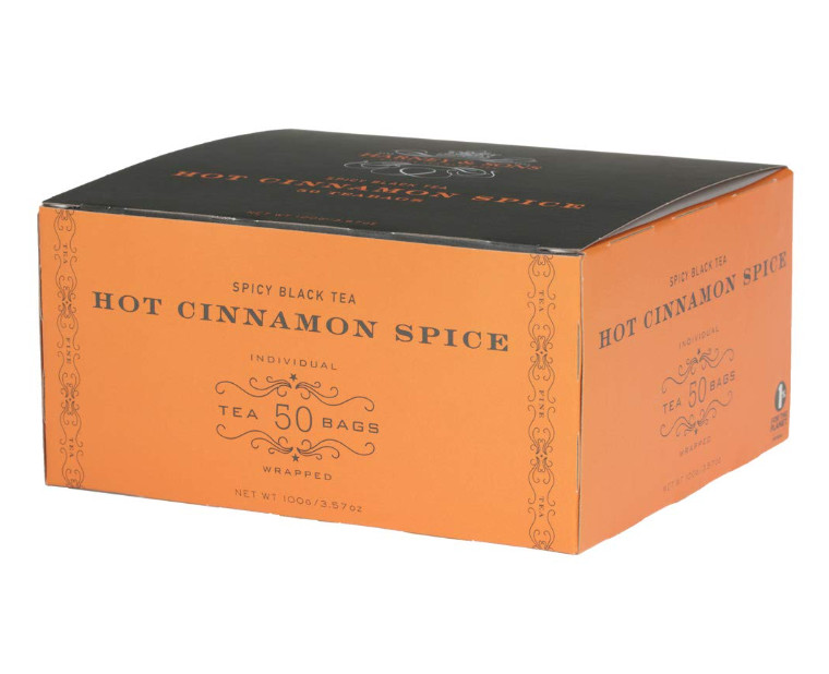 Harney & Sons Hot Cinnamon Spicy Black Tea Wrapped, Kosher, 50 Tea Bags