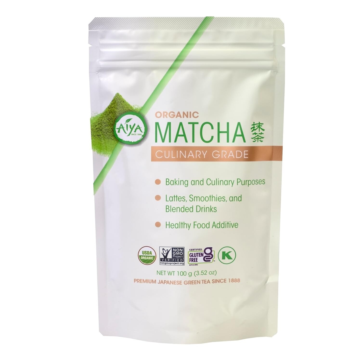 Aiya Certified USDA Organic Culinary Grade Matcha Green Tea Powder 100 g