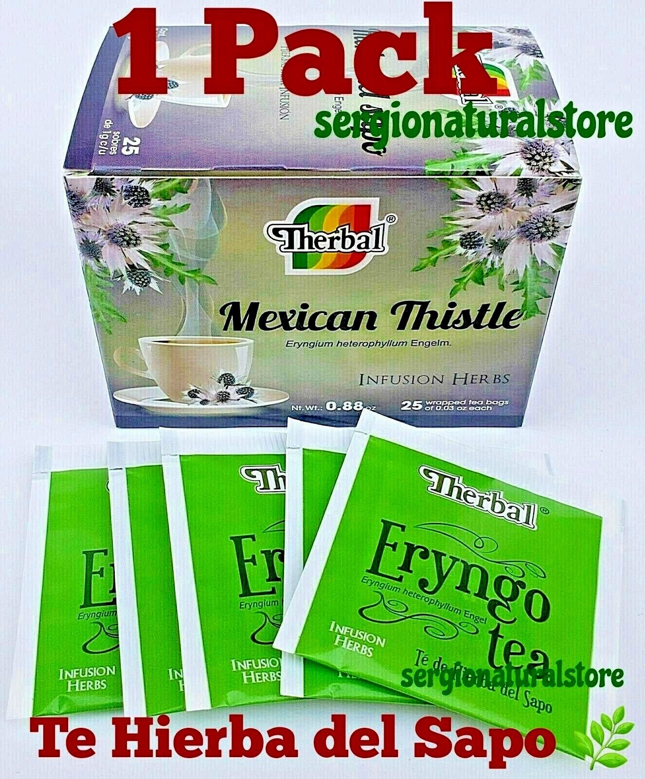 Te Hierba del Sapo Therbal Mexican Thistle Tea 25 Bags 0.03 oz Made In Mexico