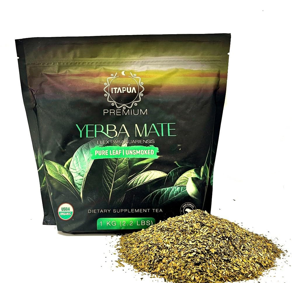 Premium Organic Yerba Mate (Pure Leaf, Smoke Free, Aged) (2.2 Lbs (1 Kg))