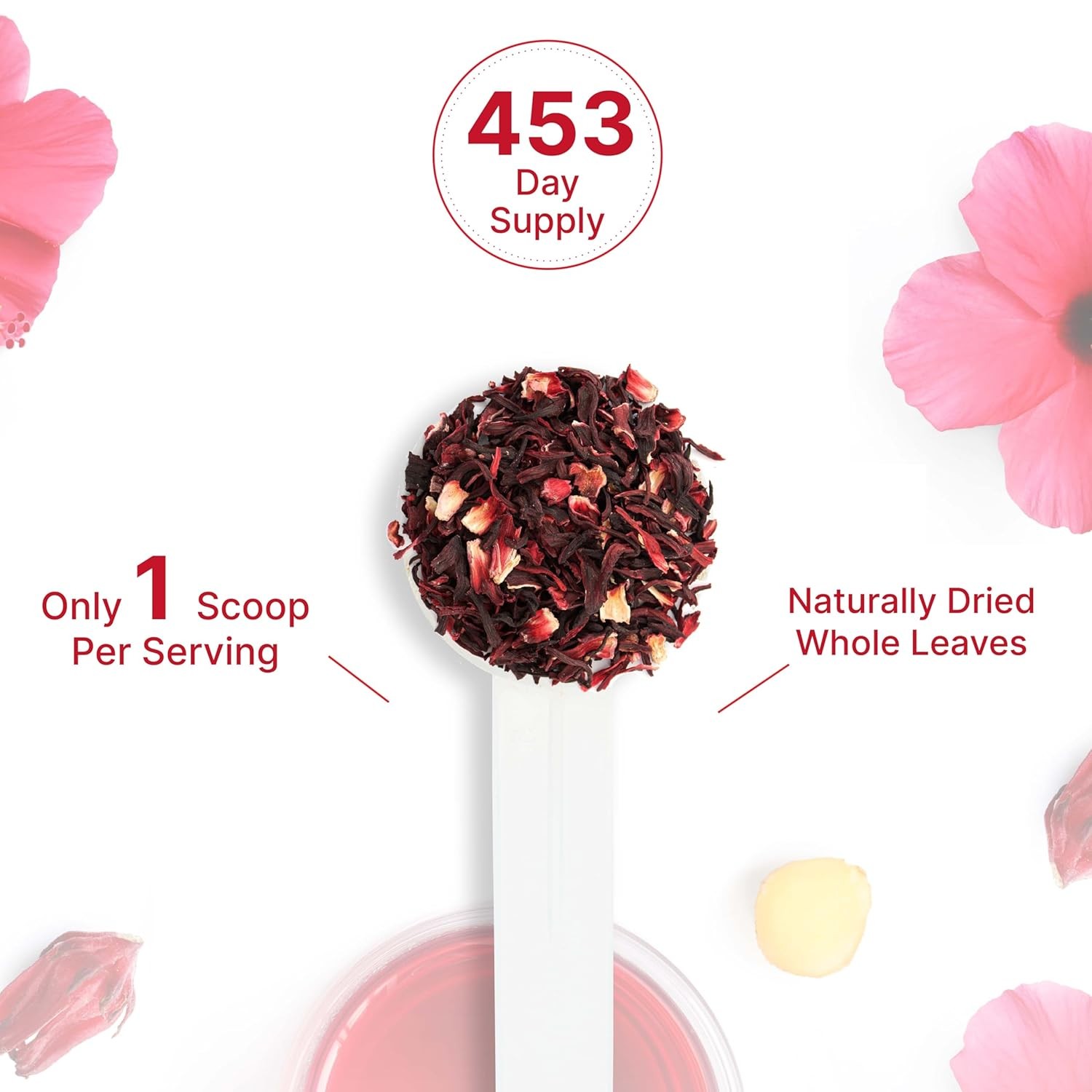 Dried Organic Hibiscus Flowers, 2 Pounds – Cut & Sifted Whole Leaves – Loose…
