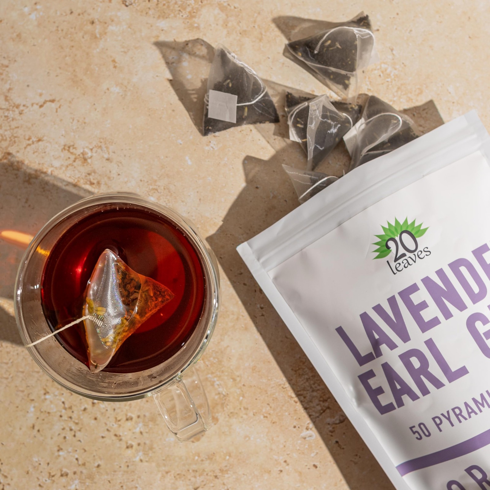 Lavender Earl Grey Black Tea – 100 Certified Organic – 50 Pyramid Tea Bags Sa…