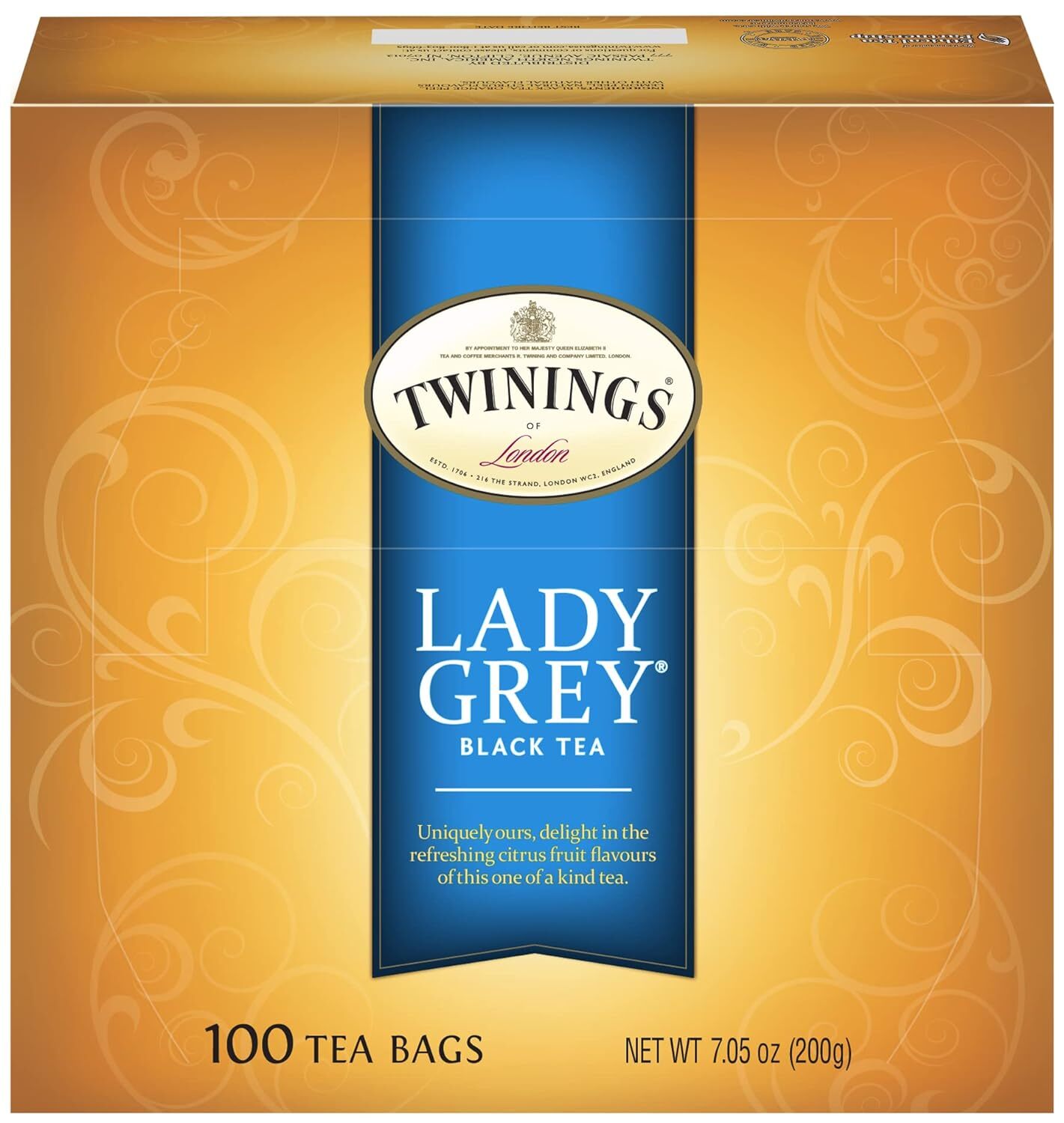 Twinings Lady Grey Black Tea 100 Individually Wrapped Tea Bags Fresh Citrus F…