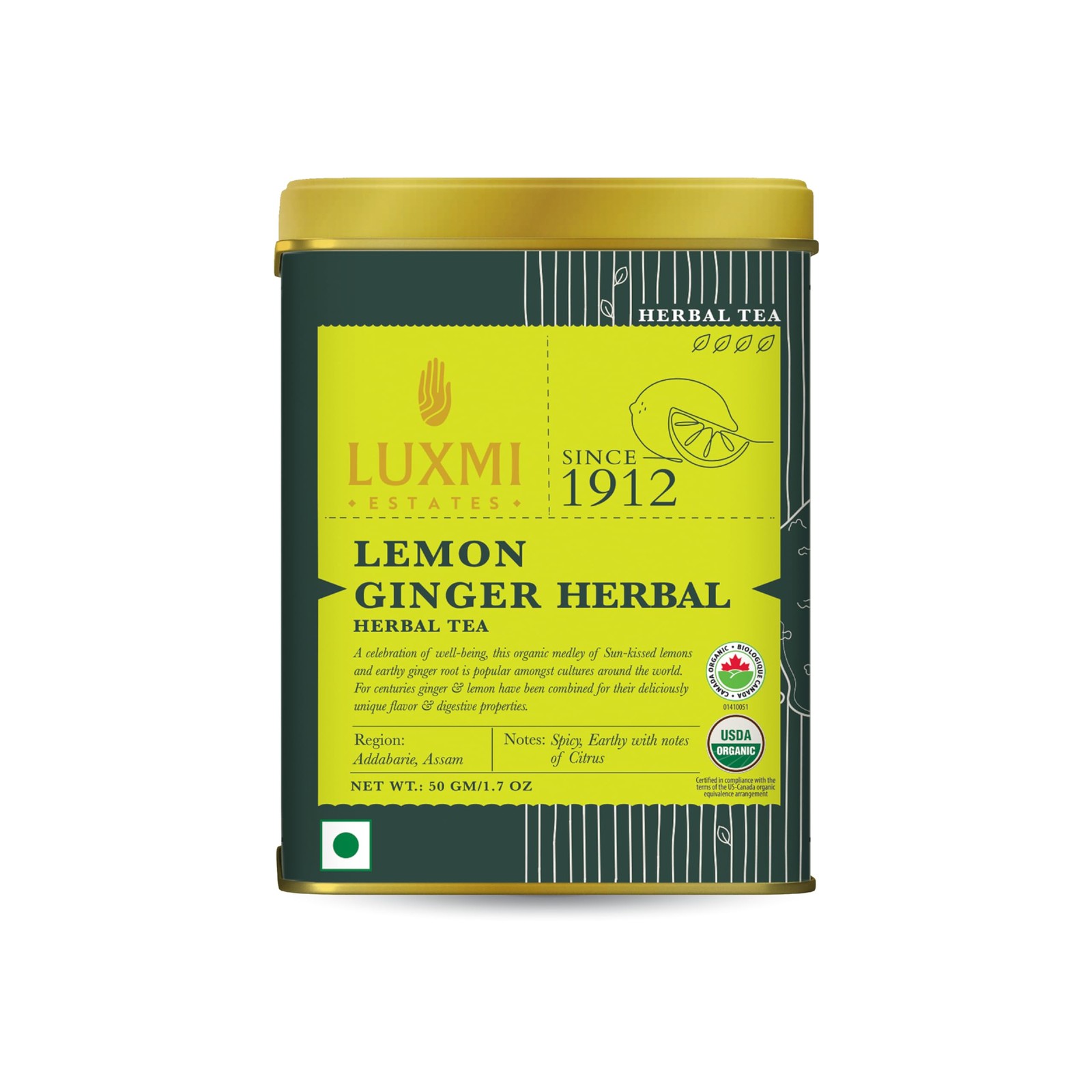 Estates Lemon Ginger Root | Certified Organic Herbal Tea | Citrus Flavor & Ar…
