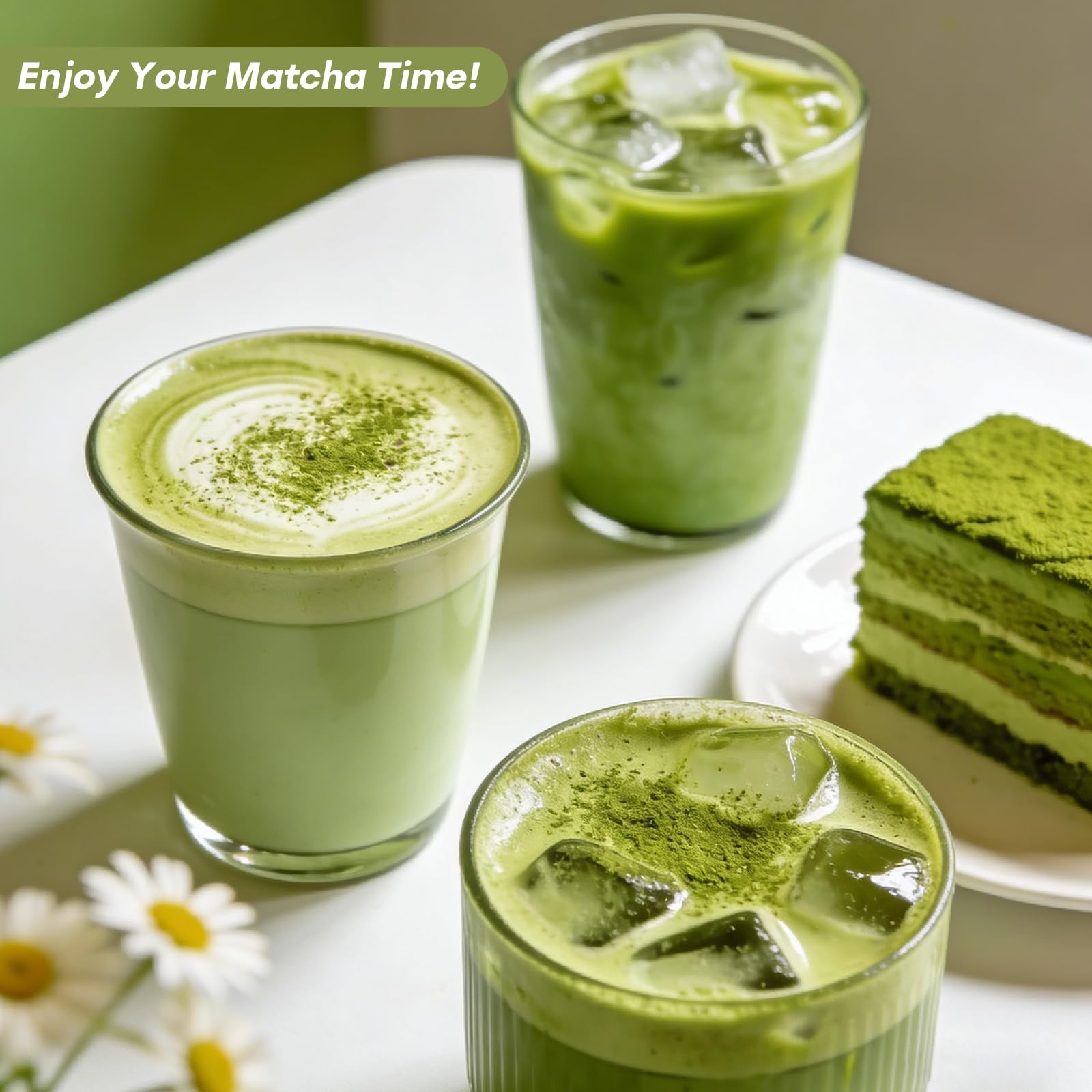 Matcha Set, 5Pcs Ceramic Matcha Set including Daisy Matcha Bowl and Mushroom …