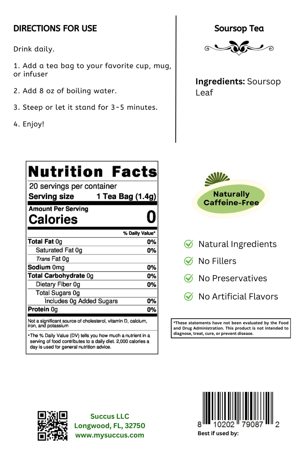Organic Moringa Tea – 20 Bags