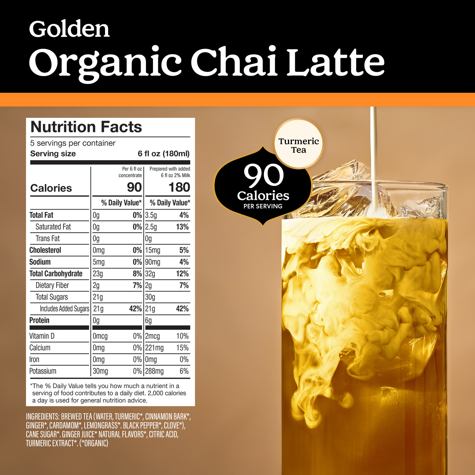Yogi Barista Golden Organic Chai Latte – 32oz (6 Pack) – Supports Digestion