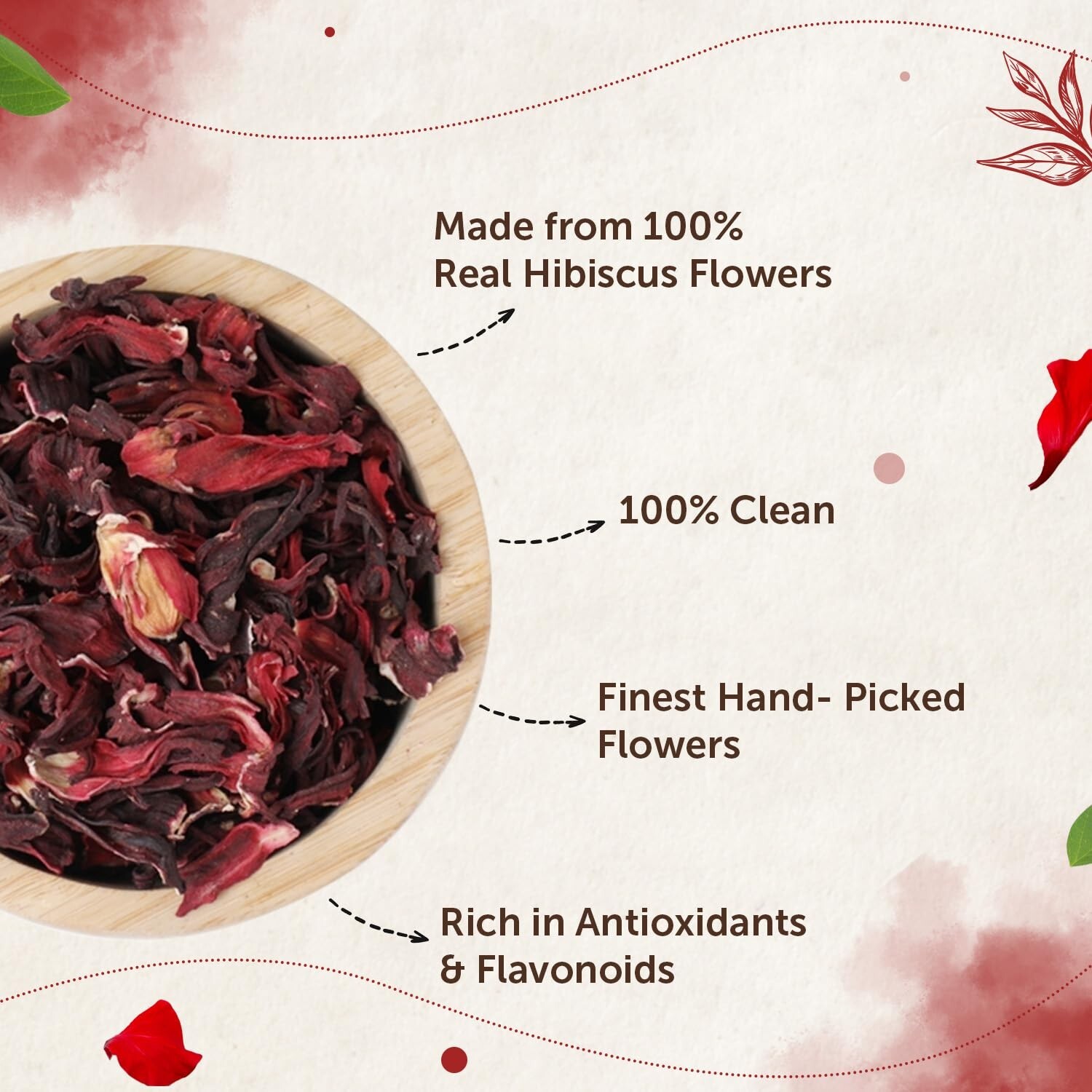 Neuherbs Hibiscus Flower Tea 50 gm (30+ Cups)