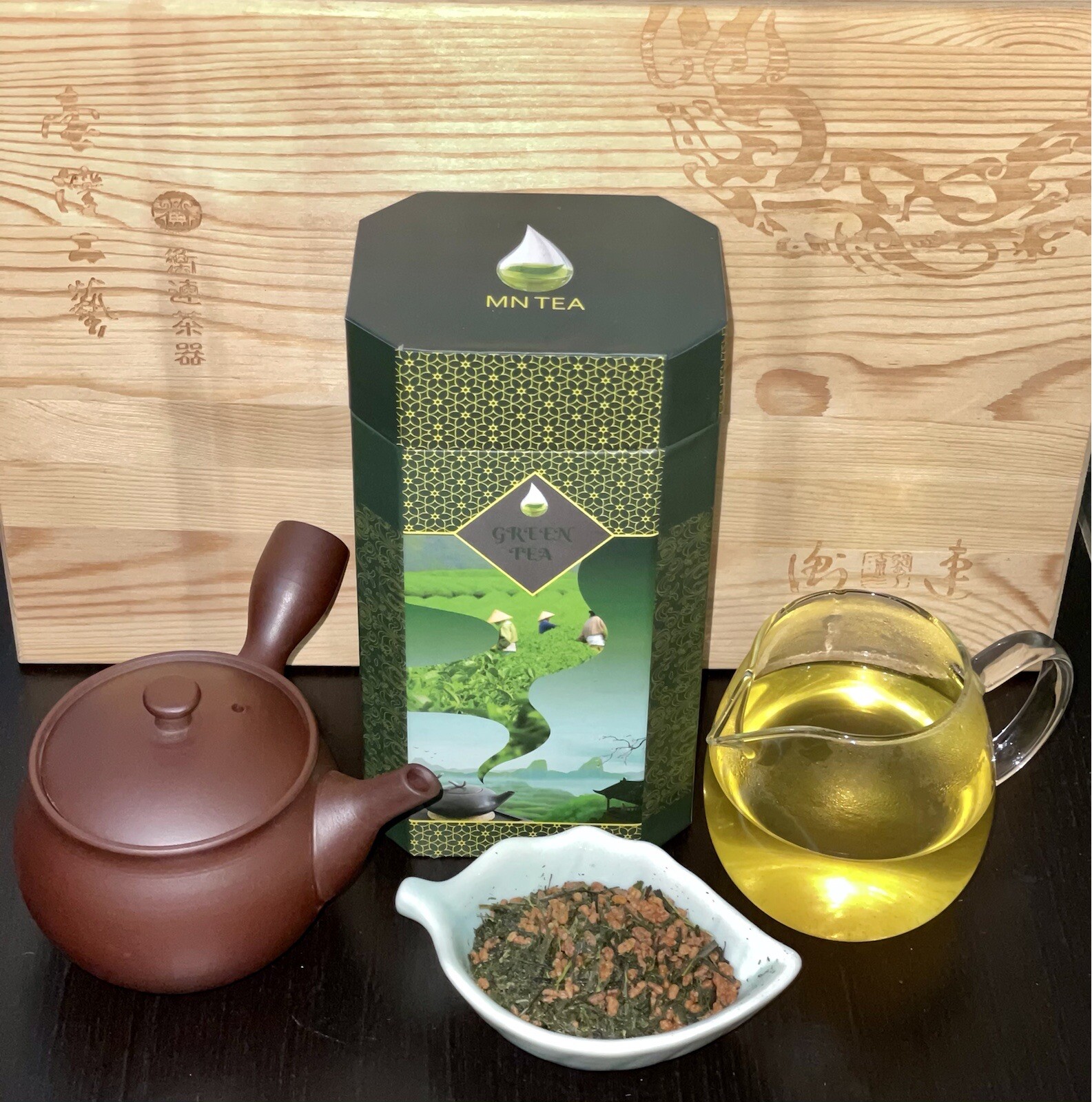 Genmaicha from Uji Japan. The sencha is from first harvest of the year. 200g.